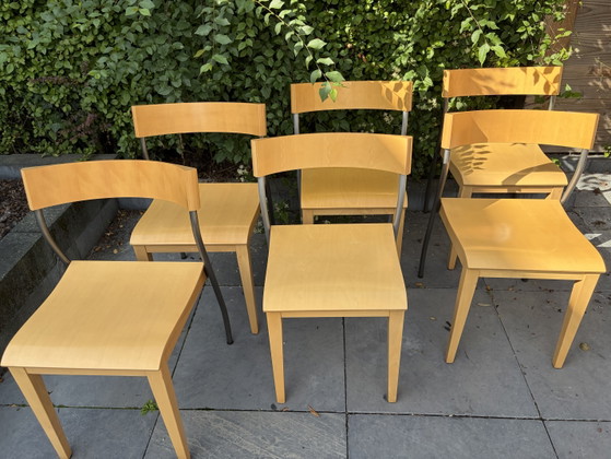 6 Vintage IKEA Nordisk Tina Christensen chairs from the 90s – Dining chairs, Metal, Wood (photo 4 of 8)