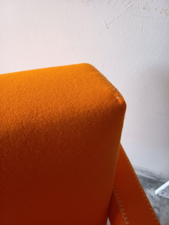 Image 1 of Fauteuil CASSINA Utrecht 637 en Laine Kvadrat Orange 13L par Gerrit Thomas Rietveld