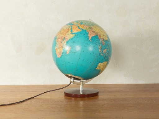 1970s Illuminated Globe – tafellampen, Metal, Plastic (photo 2 of 8)