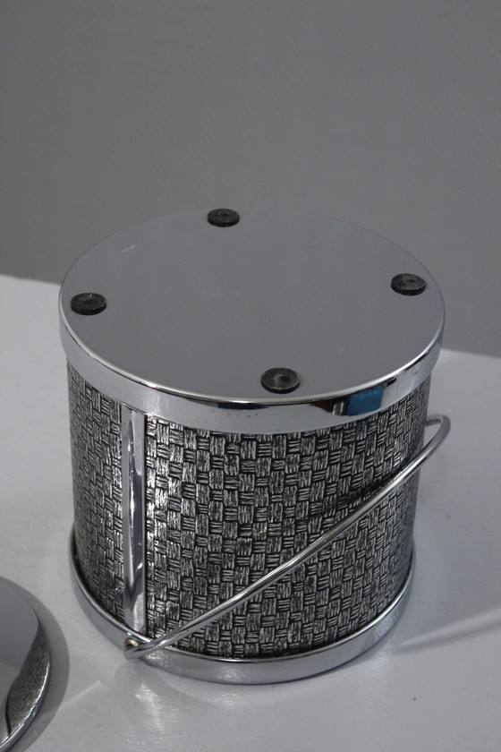 Image 1 of Vintage verchroomd metalen ijsemmer design stijl Mauro Manetti, Japan 1970