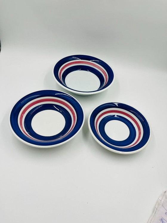 Set di 3 piatti fondi in maiolica dall'Italia FCI, Stoviglie, Ceramica, Rosso (foto 5 di 11)