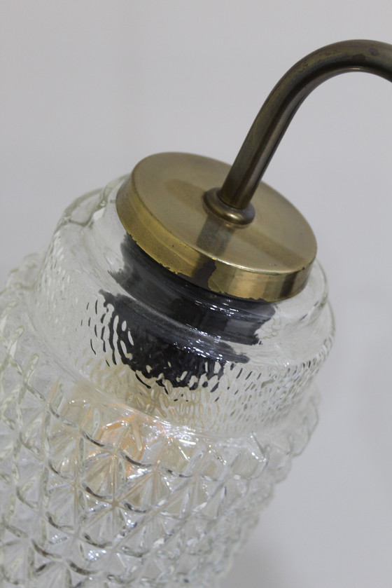 Image 1 of Plafonnier vintage, lustre - 1960s, laiton, verre