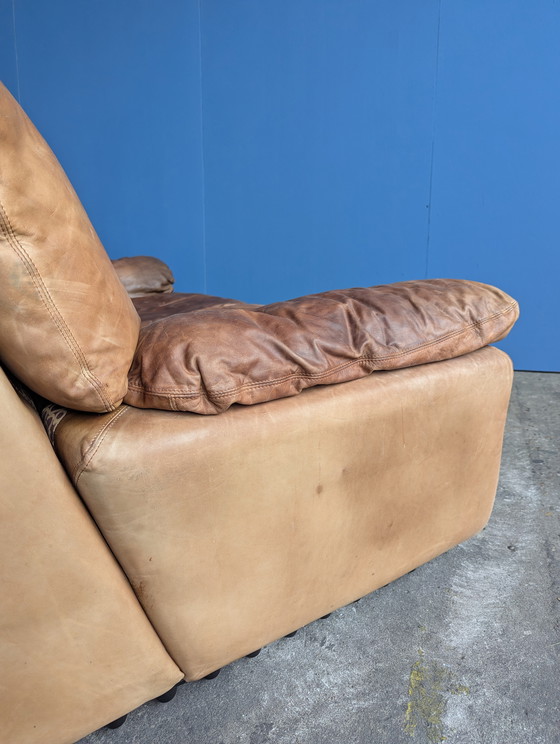 Image 1 of Vintage Italiaanse leren 2zits bank, Brunati 1970s 