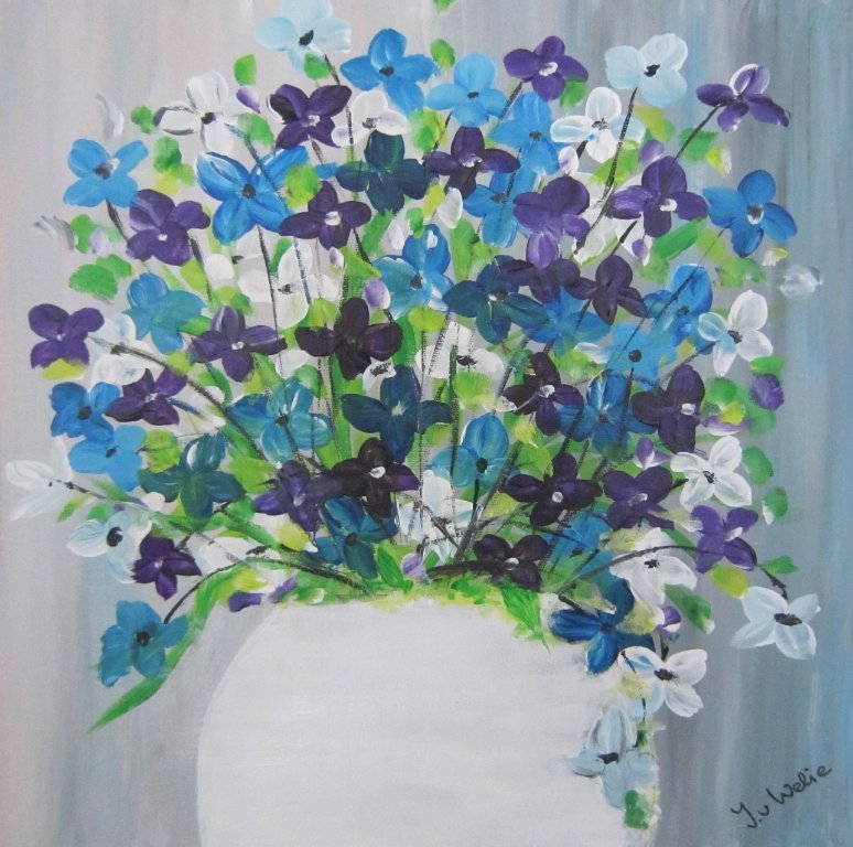 Pintura de flores en jarrón (2)