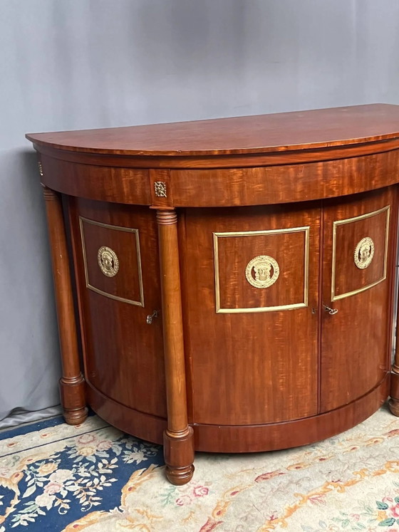 Empire style sideboard. Mahogany. Gilded bronze decoration. (photo 3 of 7)