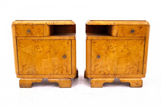 Image 1 of Pareja de mesillas de noche, Polonia, años 30.