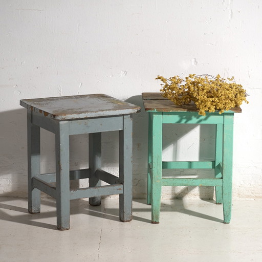 Antique bedside tables in pine wood – Central Europe, circa 1940 #1