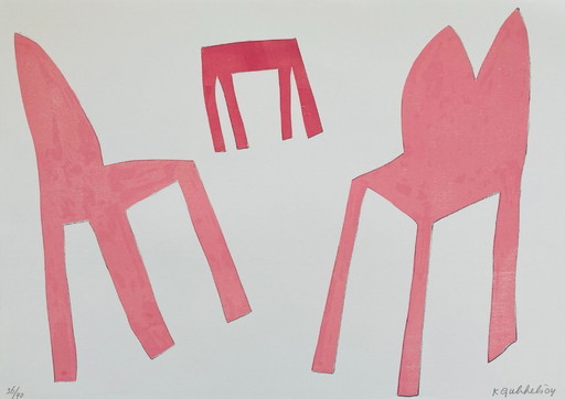 Klaas Gubbels - Pink Chairs - 2004 - Woodprint