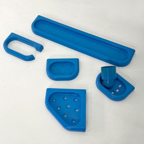 Image 1 of Blue Bathroom Set with Mirror from Gedy, 1970s