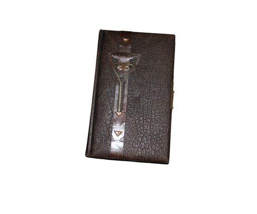 Antiek Art Nouveau leren fotoalbum met koperen beslag. – decoratieve objecten, Other