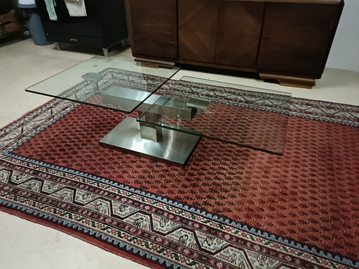 Table basse extensible en verre