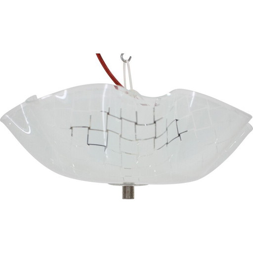 Vintage glazen hanglamp, Tsjecho-Slowakije 1970