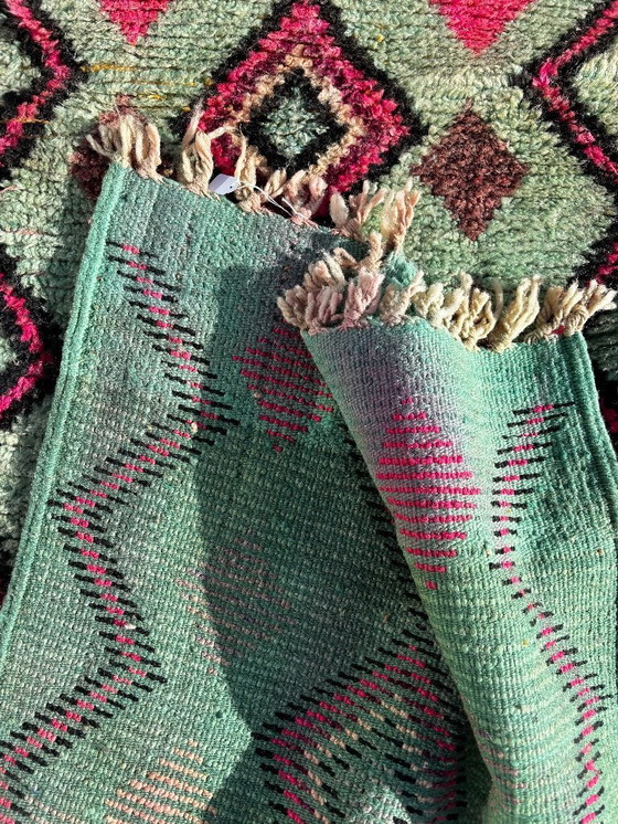 Image 1 of Boujad Runner Rug – 75x370 cm Moroccan Pastel Wool Hallway Carpet 