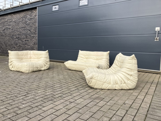Image 1 of 100% authentic Ligne Roset Togo 1.2z & corner in beige leather
