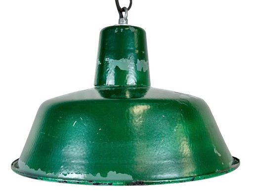 Green Industrial Factory Pendant Lamp, 1960s