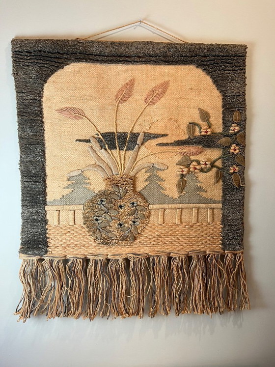 Vintage wandtapijt bohemien bloemencompositie – Wanddecoratie, Textile, Wool (photo 6 of 11)