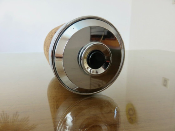 Image 1 of Edizione "Caimi F.LLI" Italia, 1980, dispenser di sigarette in sughero e cromo