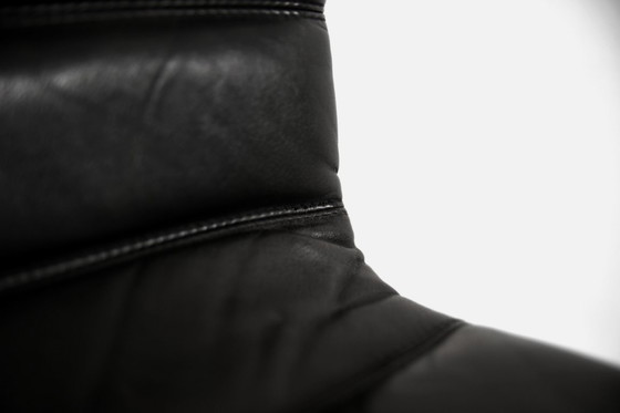 Image 1 of Vintage Mid-Century Minimalist Chrome & Black Leather Club Chairs from POL International, 1960s, Set of 2