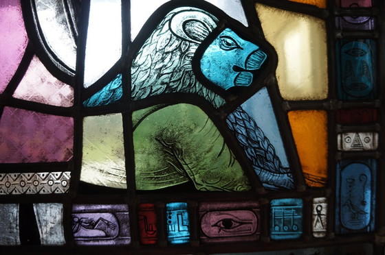 Image 1 of Vetro colorato in espositore appeso.