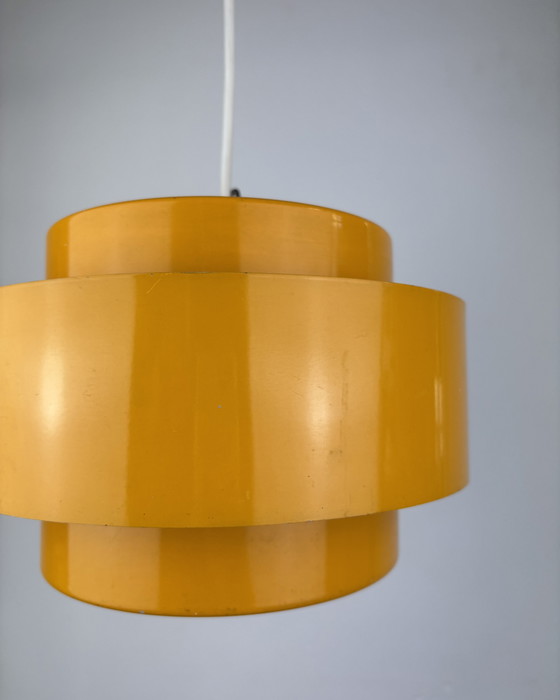 Image 1 of Space Age Ceiling Lamp, Fog & Mørup, 1960s Yellow, Denmark, Minimalistic Design, Retro-Futuristic Lamp, Sputnik Design Jo Hammer