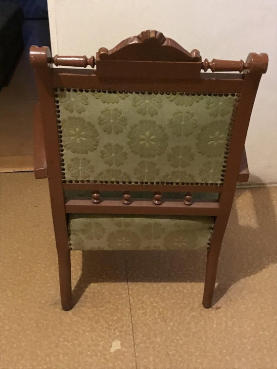 Antique Hungarian Armchair in Fabric – Wood (photo 4 of 4)