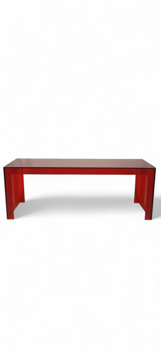Postmodern red plexiglass coffee table 1990s