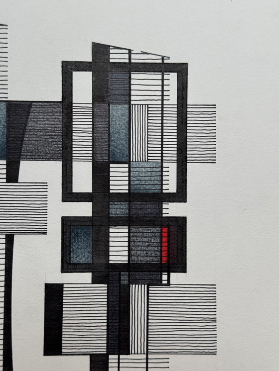 Image 1 of Eugène Eechaut (1928-2019) - Geometrical Composition, Ink, 1989