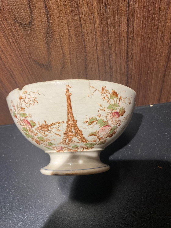 Gien Earthenware Commemorative Bowl – 1889 World's Fair, Eiffel Tower (photo 4 of 7)