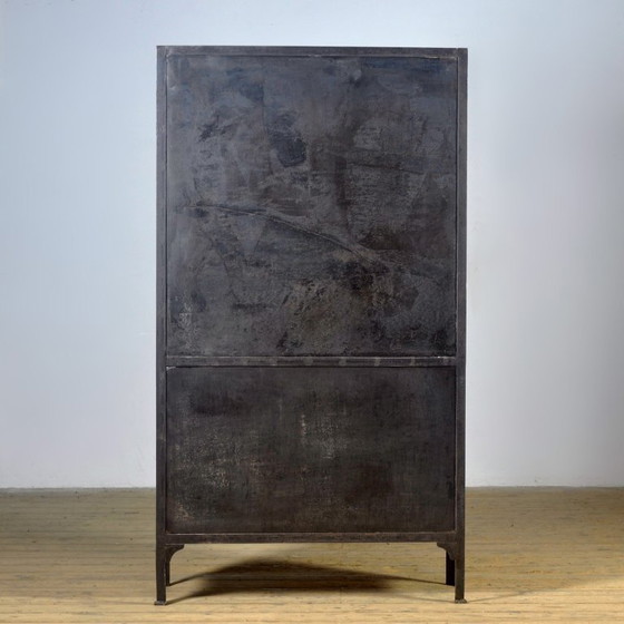 Image 1 of Polished iron medical cabinet, 1930s