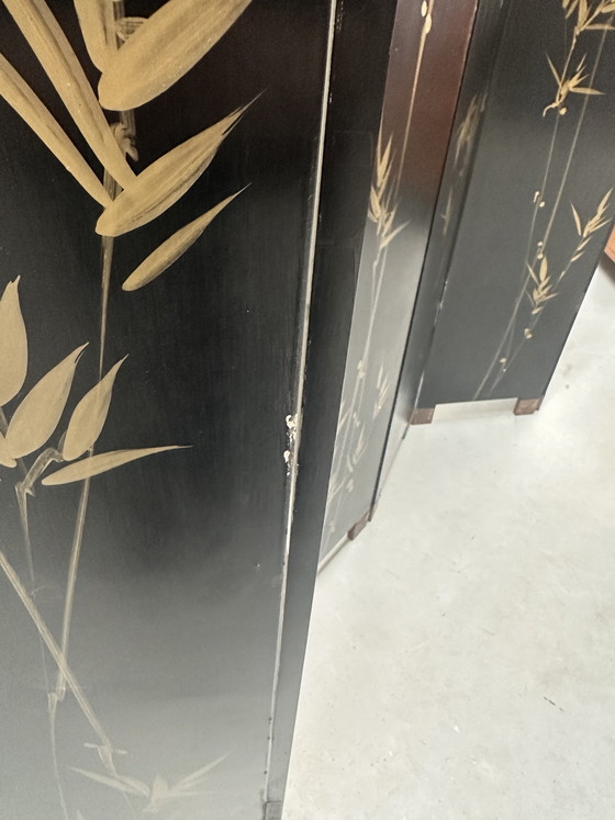 Image 1 of Paravento/divisorio per ambienti vintage giapponese dipinto a mano.