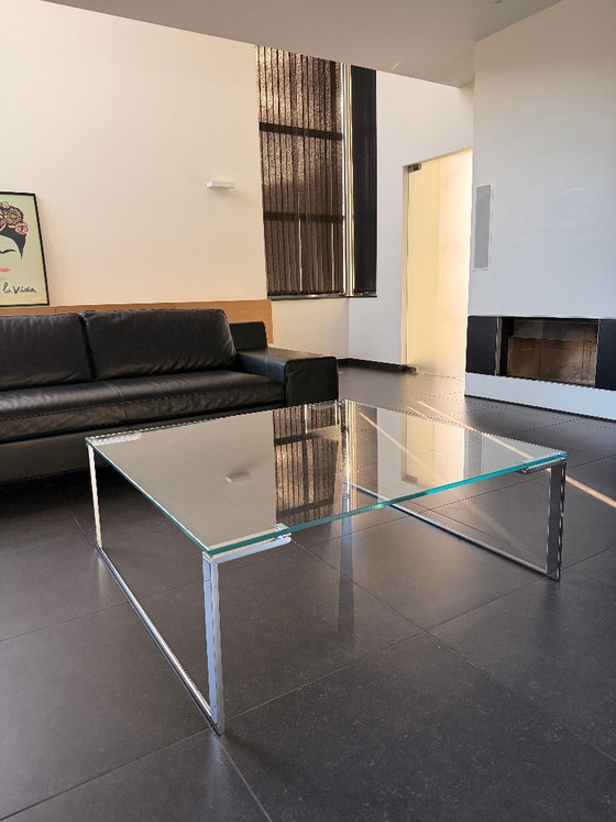 Height-adjustable glass Coffee table with metal frame, COR Alto T9110, Transparent, Modern (photo 4 of 5)