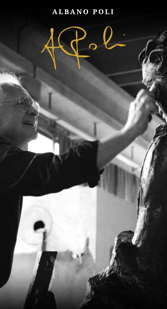 Image 1 of Brutalistische, skulpturale Stehlampe von Albano Poli für Poliarte, 1970