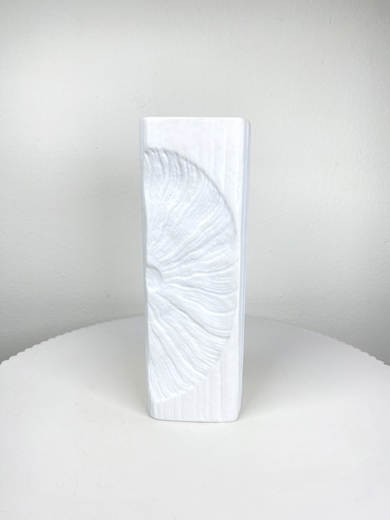 Image 1 of Vintage wit keramische Rosenthal vaas van Martin Freyer - Duits Modern Mid Century Stijl Decor & Aardewerk Vazen