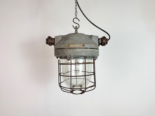 Grey Industrial Explosion Proof Lamp from Elektrosvit, 1960s