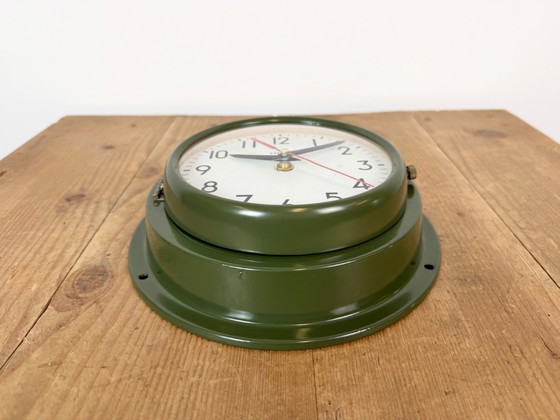 Horloge murale vintage Citizen verte représentant des navires, années 1980 – Pendules, Glass, Iron (photo 8 of 18)
