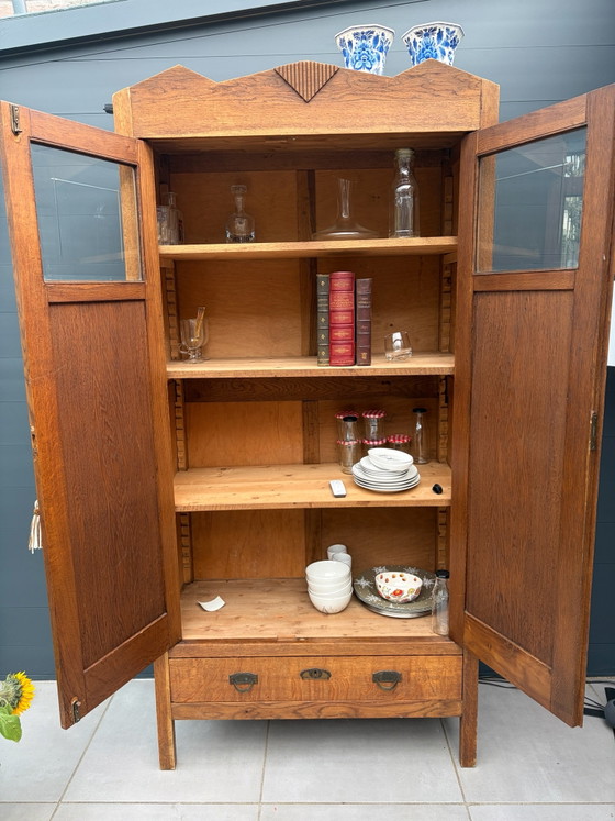 Art Deco wooden wardrobe 1930s – Glass, Metal (photo 4 of 15)