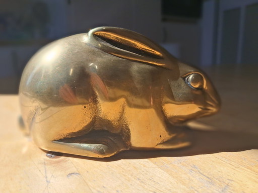 Vintage-Hase aus Messing im Hollywood-Regency-Stil.
