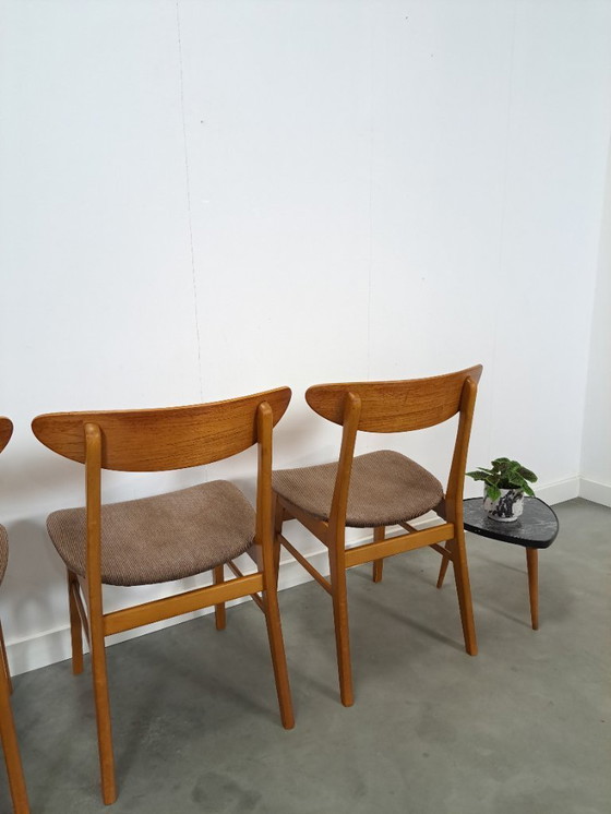 Image 1 of Set of 4 Deense teak Farstrup Møbler Model 210 eetkamerstoelen, dining chairs