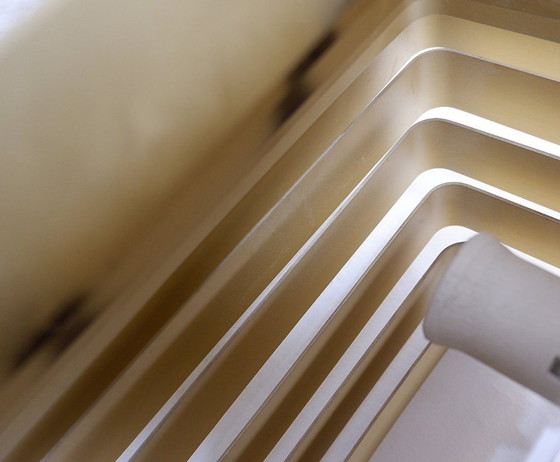 Image 1 of Paar vergoldete Aluminium-Wandleuchten von Jules Wabbes - 2 Paare verfügbar (1)