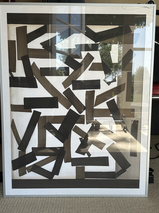 Image 1 of Abstract artwork framed 79x92x2.5 cm