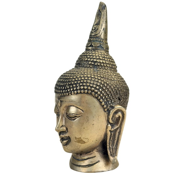 Cabeza de Buda tailandesa de bronce antigua – Siglo XIX – Esculturas, Bronze (photo 8 of 9)