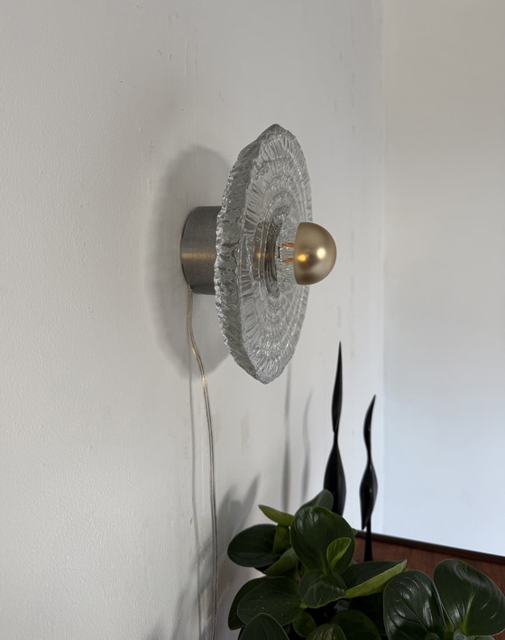 Image 1 of Applique murale vintage en verre dépoli, Peil & Putzler, années 1970