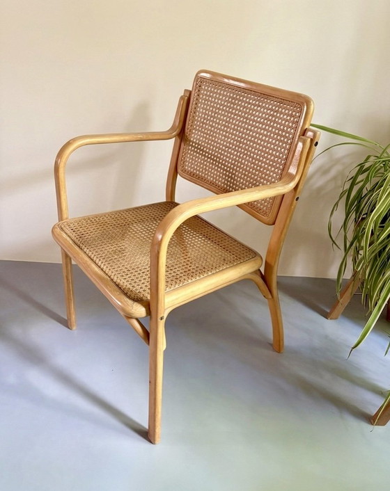 B-16 Stoel uit de jaren 70, ontworpen door Mirjana Maračić – Mundus, Fauteuils, Wood, Rattan (photo 4 of 11)