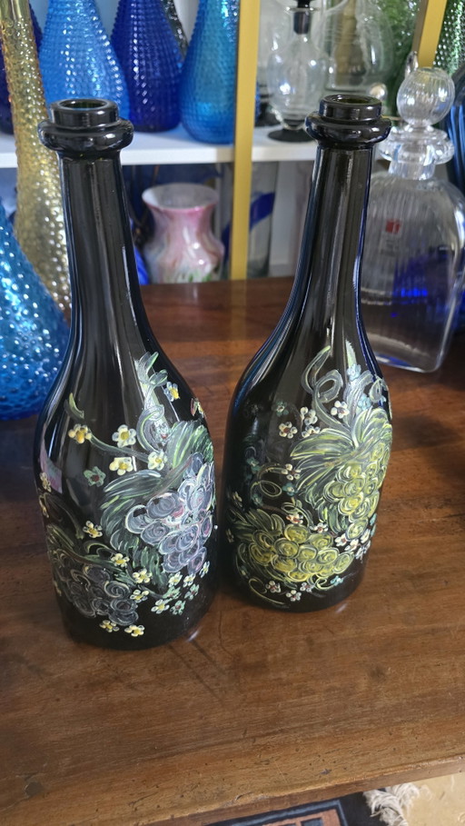 Bouteilles vintage peintes à la main – glaskunst, Glass (photo 2 of 5)