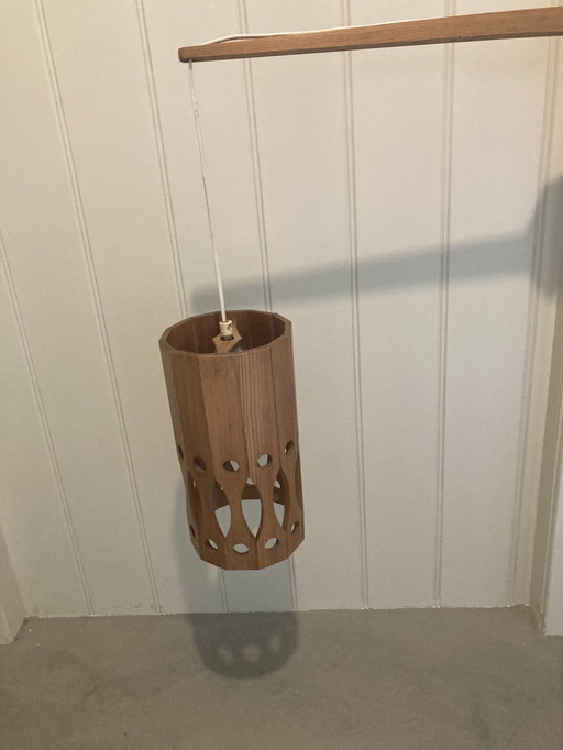 Lámpara de caña de pescar danesa de pino/LO Nilson