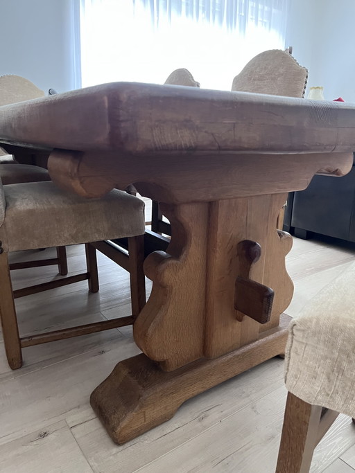 Set da pranzo in rovere massello