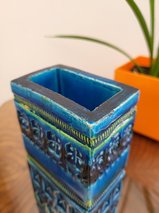 Image 1 of Bitossi glazed ceramic vase, Riminini decor, Aldo Iondi, 1960s in Italy