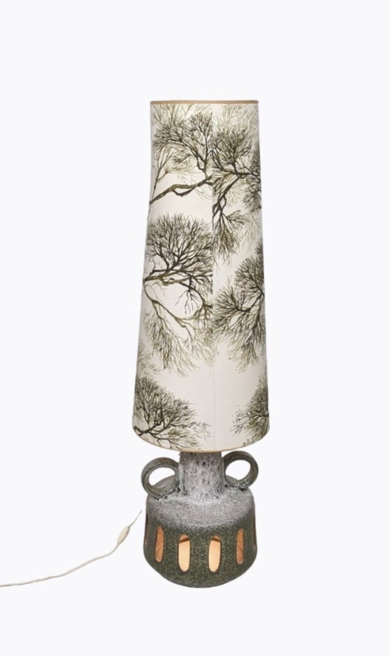 Image 1 of Bellissima lampada da terra vintage Jasba Fatlava della Germania Ovest con doppia illuminazione