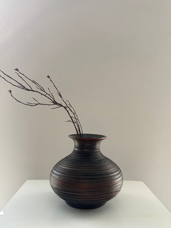 Vintage handgemaakte keramische vaas – Vazen, Mid Century Modern (photo 5 of 6)