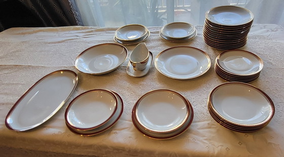 Image 1 of Larchevêque porcelain dinner service from Sologne, France, 38 pieces
